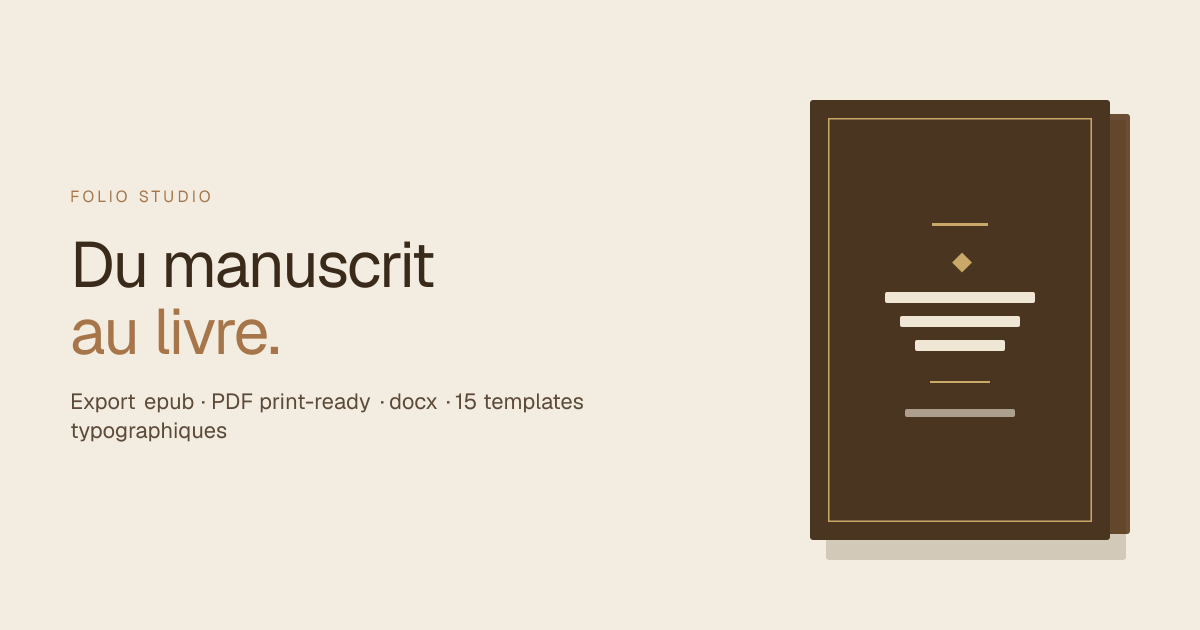 Preview image from Folio Studio : mise en page de livre pour auteurs (epub, PDF)